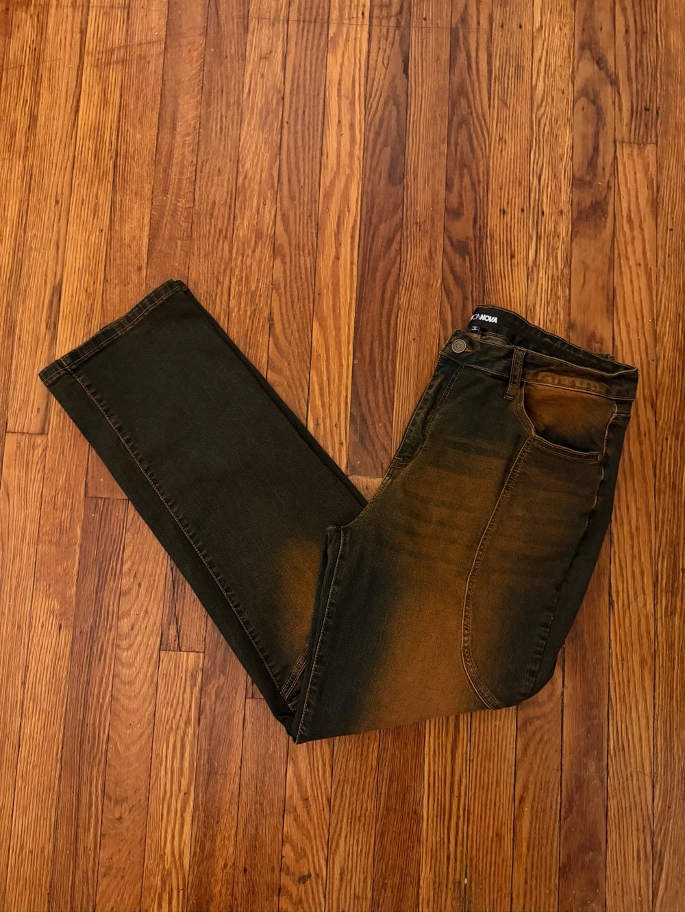 Black Rust Wash Straight Leg Jeans - Fashion Nova
